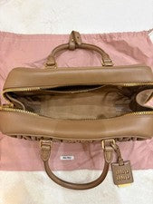 Large Size Genuine Good Condition miumiu Arcadi Matelasse Leather Bag