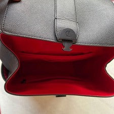 CHRISTIAN LOUBOUTIN Backpack Black Synthetic Leather Red Lining #QYJ37C