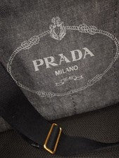 Prada Canapa Denim 2-Way Bag, Black #QYGIIH