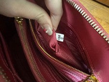 PRADA Saffiano Gloss Pink Leather Handbag Charm Strap Medium #QYCHB4