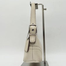 COACH One-Shoulder Bag Accessory Pouch Leather White #QY5KVA