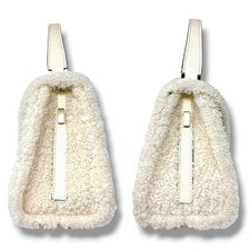 Valextra Mini Iside handbag, ivory, shearling, and sheepskin. #QYFGS1