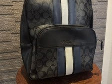 COACH Backpack Black Leather Pre-Owned #QY9NCS