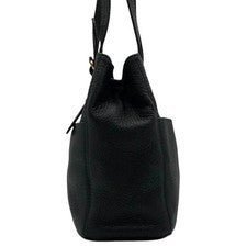 Old Coach 2-way Shoulder Bag, Bucket Style, Leather, Black #QY3FR5