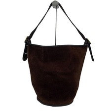Old Coach 9010 USA-made suede bucket bag, dark brown. #QY2DBD