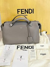 FENDI By The Way Grey Greige Leather Handbag Shoulder Bag #QYH64C