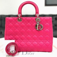 DIOR Lady Dior Large Hot Pink (Shocking Pink) W32×H24.5×D12cm #QY6OG9