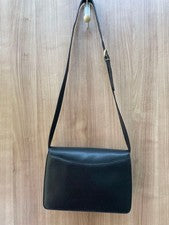 Old Coach Shoulder Bag, Black Leather, Turnlock #QYHL45
