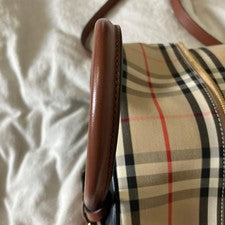 BURBERRY LONDON Burberry Leather Classic Check Cube Bag #QYAJS5