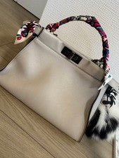 FENDI Peekaboo Handbag, Light Gray #QYHUCM