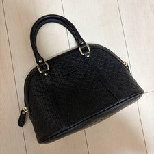 GUCCI Mini Dome Microguccissima Leather Black 2-way Bag #QY8SIU