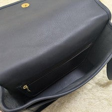 Old Coach Savoy Shoulder Bag 9975 Navy Glove-Tanned Leather USA #QY2KXK