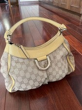 GUCCI GG Canvas Handbag, One-Shoulder, Beige #QY4Z4O