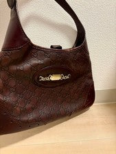 GUCCI Leather Brown Handbag #QYE77B