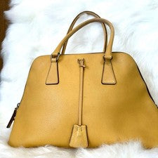 PRADA Classic Handbag Yellow Lightweight Canvas W34 H20 D15cm From Japanese #QYKE1I