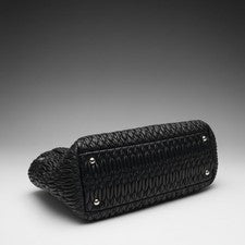 MIU MIU Matelass? handbag, black leather Women #QY1QWJ