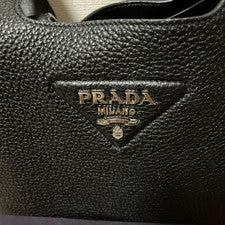 Prada Leather Tote Bag, Black #QYDRFG