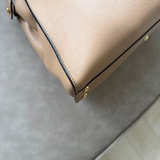 FENDI Peekaboo Regular Beige Smooth Calf Shoulder Bag #QYBDH6