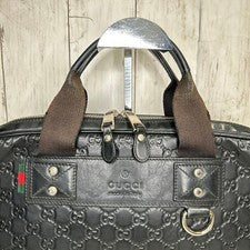 GUCCI Shima GG Leather Sherry Line Handbag Briefcase #QY1ZX3