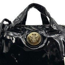 GUCCI Mini Boston Handbag, Gold Hardware, Leather Black #QY60LN