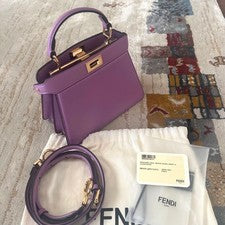 FENDI Peekaboo Iseeu Petite Purple 2-Way Bag Leather #QYIO8Z