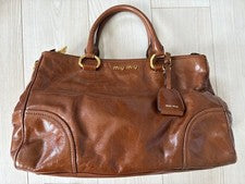 miu miu handbag brown Vitello Lux