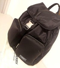 BURBERRY Nylon Backpack Black Logo Tag New Unused #QYB5RN