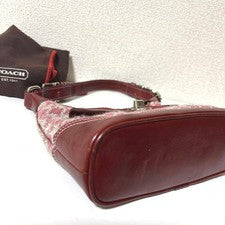 Coach One-Shoulder Handbag, Wool, Houndstooth Pattern, Turnlock Closure, #QY0NH8