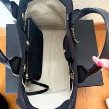 CHANEL Shopping Bag Small Black Quilted Matelasse Handbag withBox #QYABH3