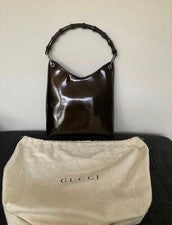GUCCI Bamboo Patent Leather Handbag #QY9N8M
