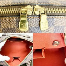 LOUIS VUITTON Damier Ebene MM Canvas Handbag Women Japanese #PCH5I6