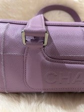 CHANEL Chocolate Bar Handbag Gray Leather Women #QY4I66