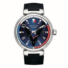 LOUIS VUITTON Tambour Automatic Blue Small Seconds #QYFG9A
