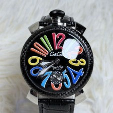 Model GaGa MILANO Watch, Hand-wound, Carbon Fiber, Black #QY1QKH