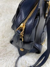 PRADA Prada 2-way leather handbag, navy #QY3WSN