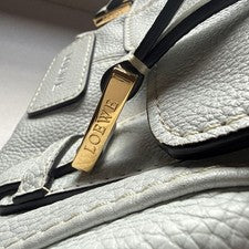 LOEWE White Leather Handbag Gold HW H21 W31.5 D17 Osaka Dept #QYIFUN