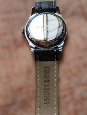 KUOE 90-001 Gold Hands Brown Genuine Leather Strap Japanese-made Watch #QY3FWF