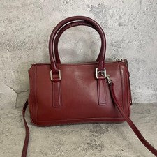 Old Coach Leather Red 2way Shoulder Bag #QYBLFK