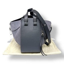 Loewe Hammock Bag Small Handbag, Gray/Black Suede #QY2U4S