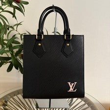 LOUIS VUITTON LOUIS VUITTON Sac Plat Shoulder Bag Handbag Epi Black #QYB5D6