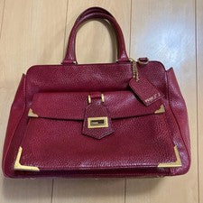 FENDI Classico No.3 Leather Handbag Bordeaux Classic Hard to Find #QYFVXY
