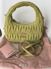 miu miu Matelasse Wonder Suede Handbag