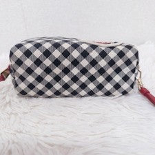 Miu Miu Pouch Gingham Check Black Black Strap Club