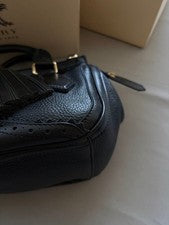 Burberry Black Leather Handbag with Box #QYGR6Y