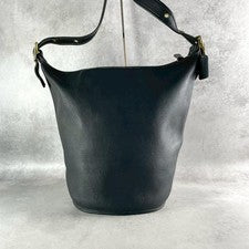 COACH Old Coach Bucket Shoulder Bag, Leather, 9085, Black #QY0FXV