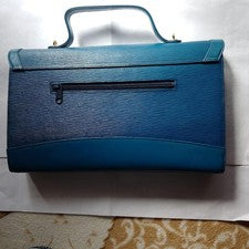 GUCCI LOUIS VUITTON handbag, blue with gold hardware, authenticated. #QY2DTI