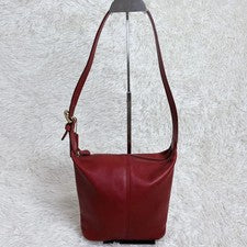 COACH Old Coach Shoulder Bag Leather, Red, 】Leather #QYEDHJ
