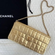 CHANEL Chanel Choco Bar Shoulder Bag, Gold