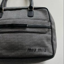 miu miu herringbone pattern tote bag