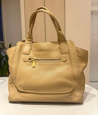 miu miu beige leather tote bag